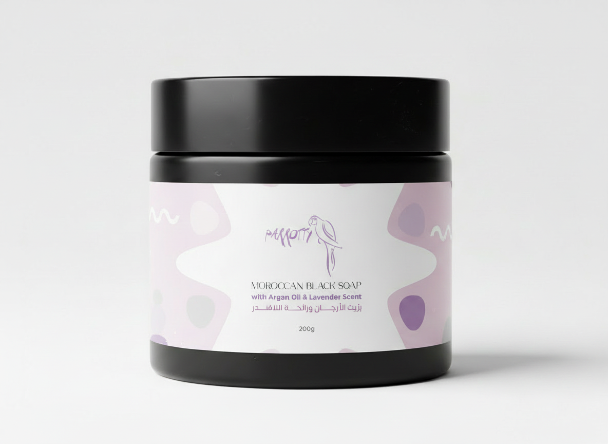 Moroocan Black Soap With Argan Oil & Lavender Scent