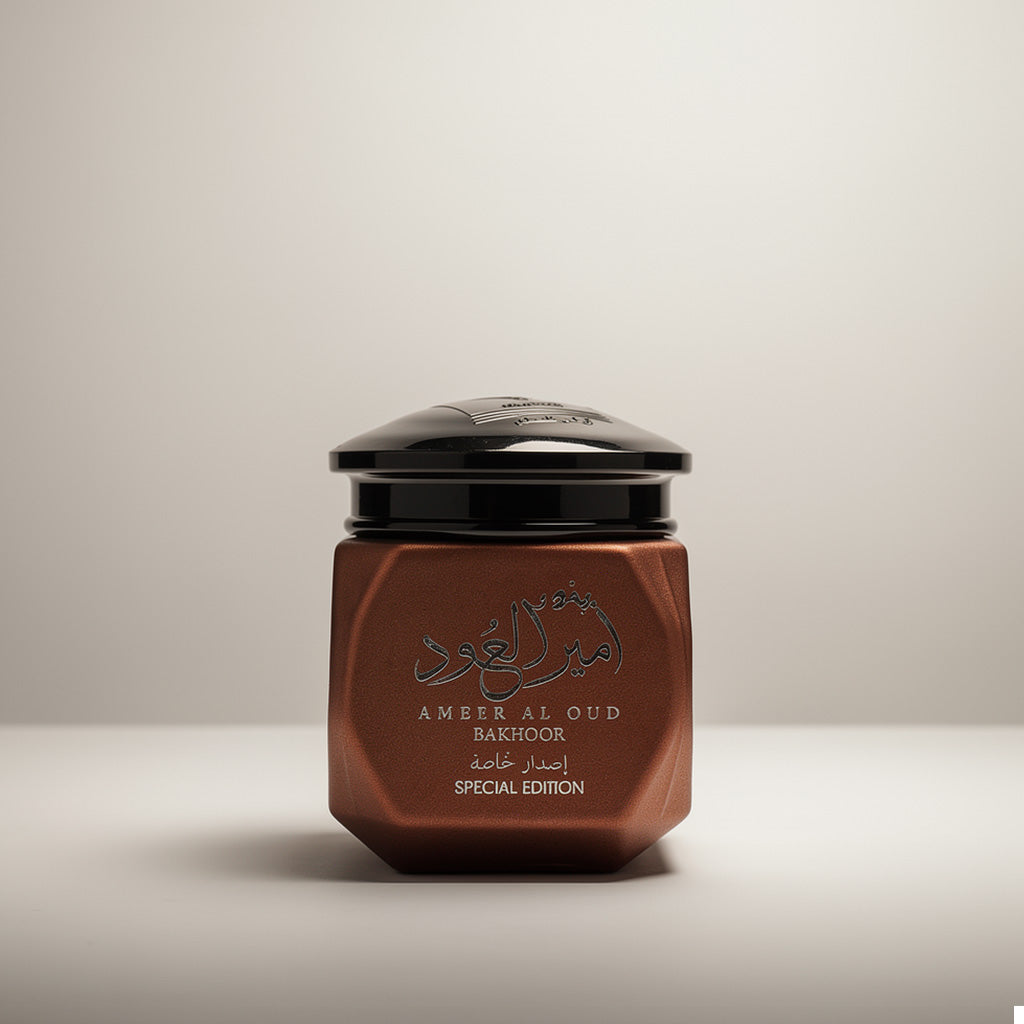 Bakhoor Ameer Al Oud Special Edition incense featuring a blend of patchouli, musk, and oriental oils