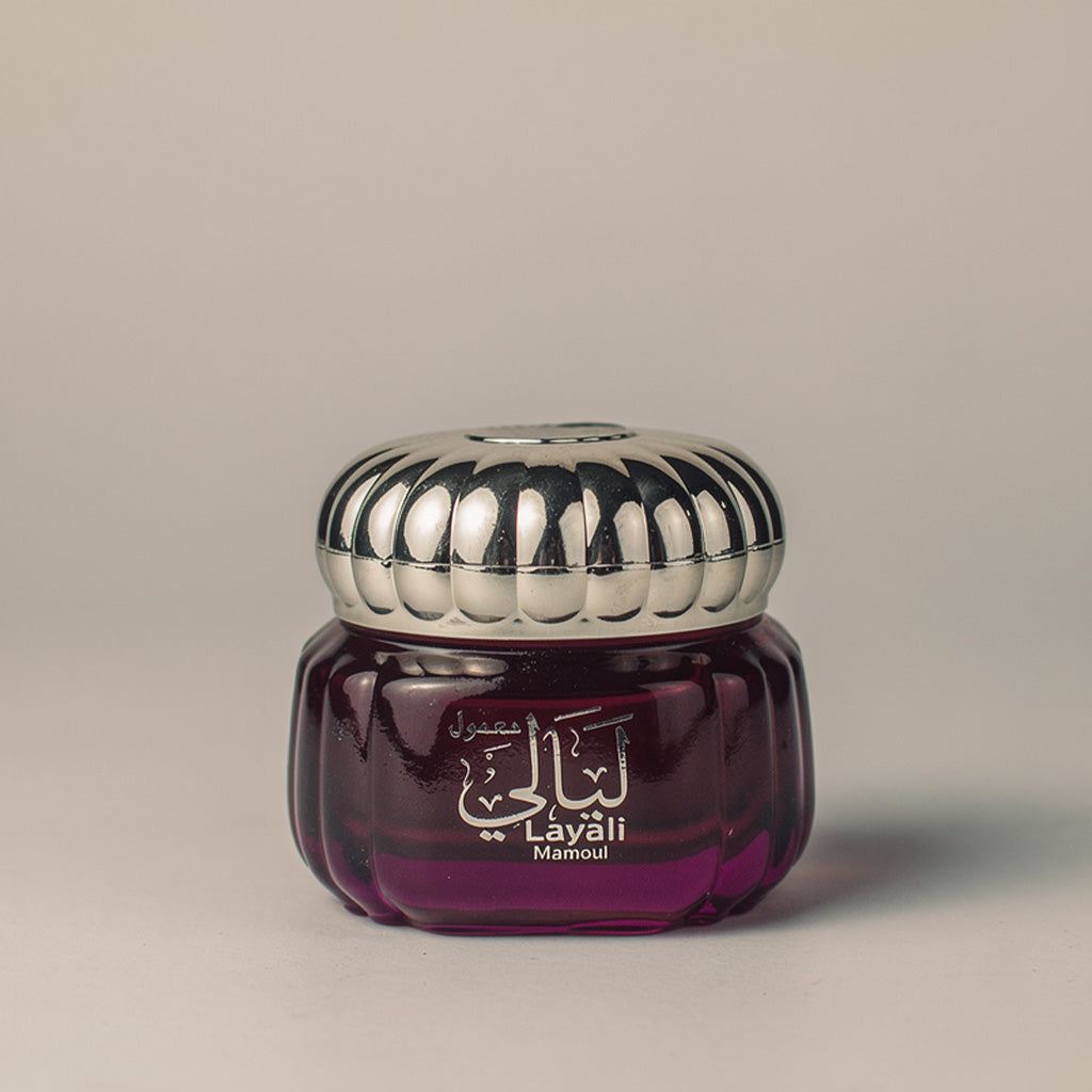 Mamoul Layali luxury incense blocks featuring natural wood sticks, saffron, and sandalwood